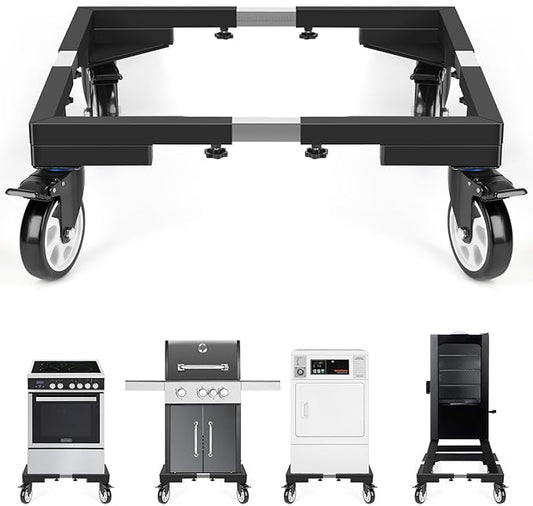 8.5 Inch Height All Steel Smoker Stand, 5 Inch Casters Wheels with 1280lbs Capacity, Universal Mobile Stand for Vertical&Digital Electric Smoker