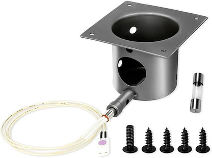 Fire Burn Pot & Hot Rod Ignitor Kit, Traeger Replacement Parts & Pit Boss Pellet Grill Smoker, Pit Boss Igniter Replacement with Screws and Fuse for Home Smoking & Grilling