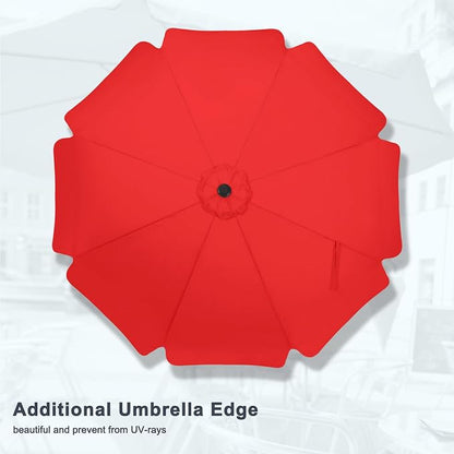 MASTERCANOPY 10ft Patio Umbrella with Valance, Crank & Tilt, Red | 8 Ribs, UV & Fade-Resistant, Waterproof, Vented Top – Ideal for Garden, Deck, Yard, Pool