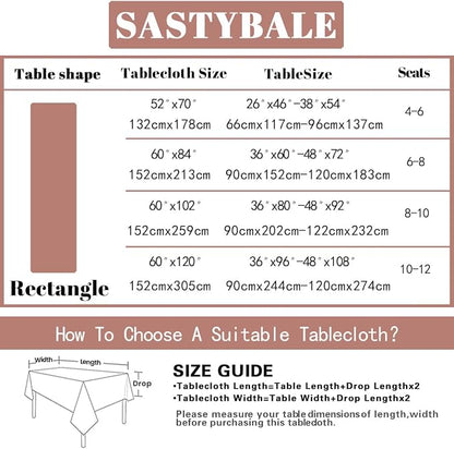 SASTYBALE Spring Summer Floral Tablecloth 60x120 Inch Rectangle | Watercolor Wildflower, Wrinkle-Free, Washable, Stain Resistant Table Cloth for Kitchen, Dining, Farmhouse, Holiday Decor