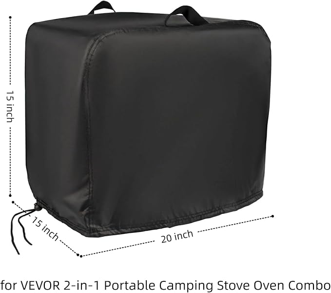 Pizza Oven Cover for VEVOR 2-in-1 Portable Gas Camping Stove Oven Combo | 20x15x15,Waterproof Dustproof Heavy Duty Oxford Fabric,for VEVOR 2-in-1 Portable Gas Camping Stove Oven Combo
