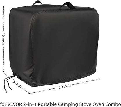 Pizza Oven Cover for VEVOR 2-in-1 Portable Gas Camping Stove Oven Combo | 20x15x15,Waterproof Dustproof Heavy Duty Oxford Fabric,for VEVOR 2-in-1 Portable Gas Camping Stove Oven Combo