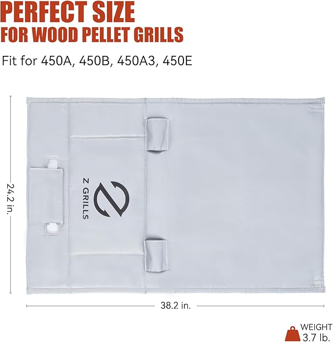 Z GRILLS Thermal Insulation Blanket Fire-Resistant 3-Layer Construction for Enhanced Temperature Preservation, Pellet Savings, Snow Resistance and Waterproof - Ideal for Outdoor Grilling
