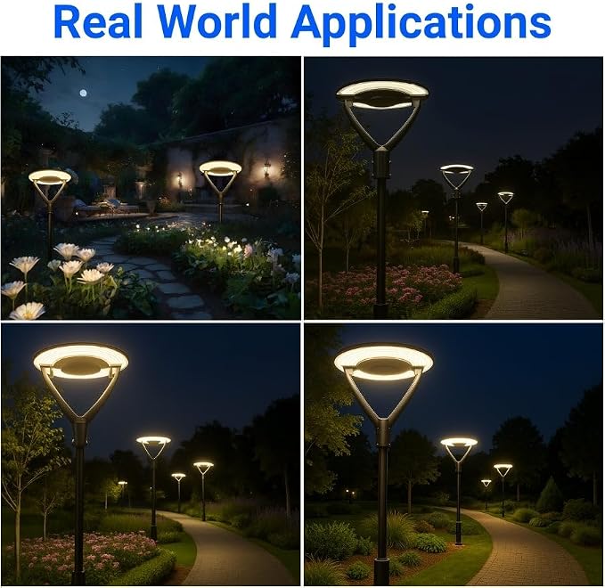 Outdoor Post Light Fixtures 120W / 135W / 150W LED Parking Lot Area Lighting Plaza Lighting, Garden Lighting Type IV Distribution 3000K / 4000K / 5000K AC100–277V 1 Pack