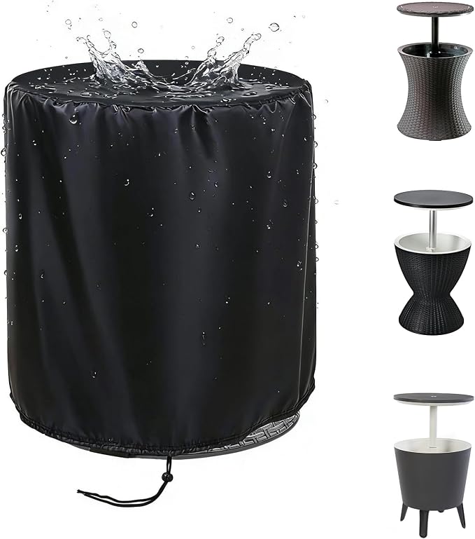 TheElves Patio Table Cover for Keter Veradek Cooler Bar Table,21x23 | Waterproof Dustproof Weather Protection Outdoor Table Cover for Keter Pacific Cool Bar, Veradek Umbrella Side Table