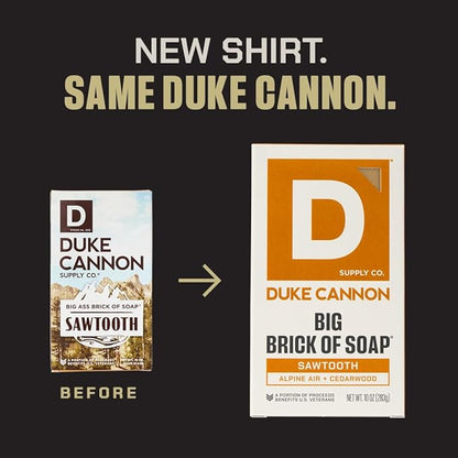 Duke Cannon Supply Co. Large Bar Soap Bundle for Men, 10 oz Each (4 Pack) – Sawtooth, Wayfinder, Bourbon & Midway Scents – USA Made Big Brick Soap, All Skin Types