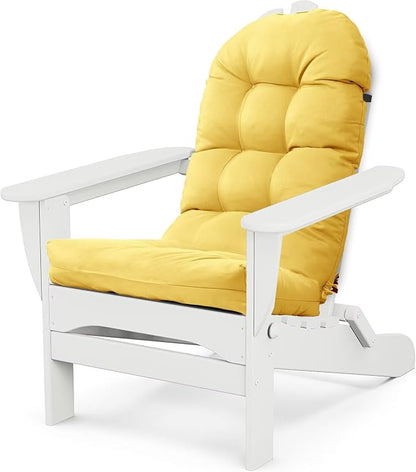 Adirondack Chair Seat Cushion for Outdoor Patio Wicker Porch Furniture | Waterproof cover with straps, PP cotton, high back thick seat pad for adirondack rocking chair lawn indoor outdoor 44x19x4