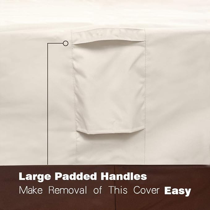 VAILGE Heavy Duty Deep Patio Sofa Cover,100% Waterproof Outdoor Sofa Cover, Large Lawn Patio Furniture Covers with Air Vent, Large (Deep), Beige & Brown