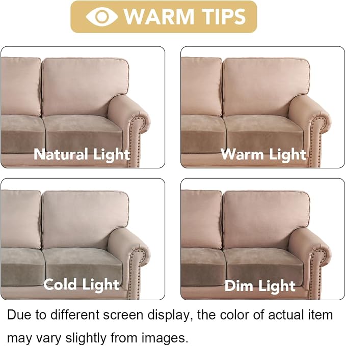 H.VERSAILTEX Velvet Stretch Couch Cushion Cover Plush Cushion Slipcover for Chair Loveseat Sofa Cushion Furniture Protector Seat Cushion Sofa Cover (2 Piece Medium Sofa Cushion Covers, Taupe)