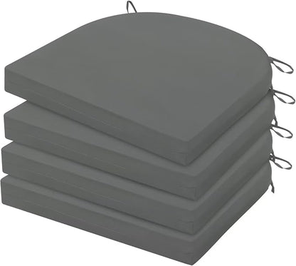 HARBOREST Outdoor Chair Cushions Set of 4, Water Resistant Patio Chair Cushions with Ties, Outdoor Seat Cushions for Patio Furniture, 17"x16"x2", Dark Grey