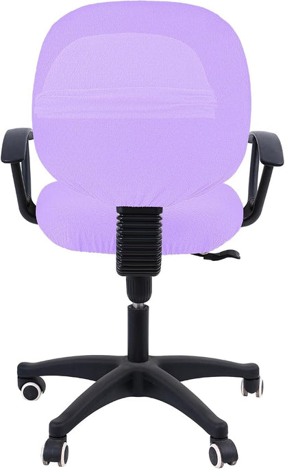 Smiry Office Computer Chair Covers for Desk Rotating Chair Protector | Stretch Jacquard Removable Washable Universal Slipcovers, Seat + Backrest Cover, Lavender
