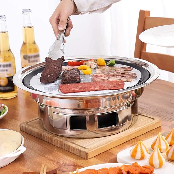 Charcoal Barbecues Grill Household Barbecue, Maifan Stone Anti Stick Coating BBQ