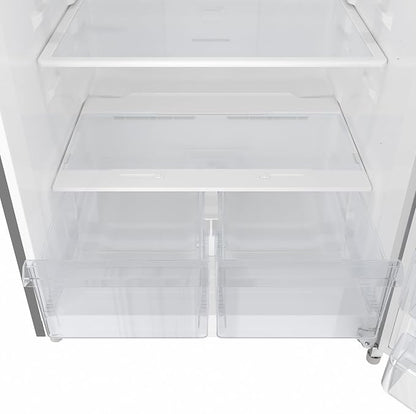 KoolMore 30 Inch 20 Cu Ft Top Freezer Refrigerator, Stainless Steel, Freestanding Full Size Fridge Freezer for Home Kitchen or Garage