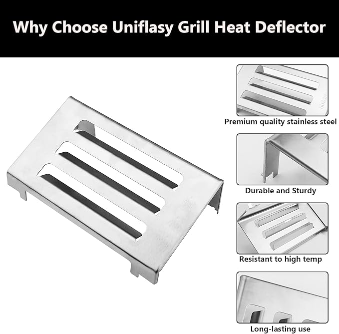 67060 Heat Deflector for Weber Spirit II 200 & 300 Series Grills (2017 and Newer), Replacement Part for Spirit II E210 E220 E310 S210/220 S310, Stainless Steel Heat Deflector for Weber Spirit 2 Parts