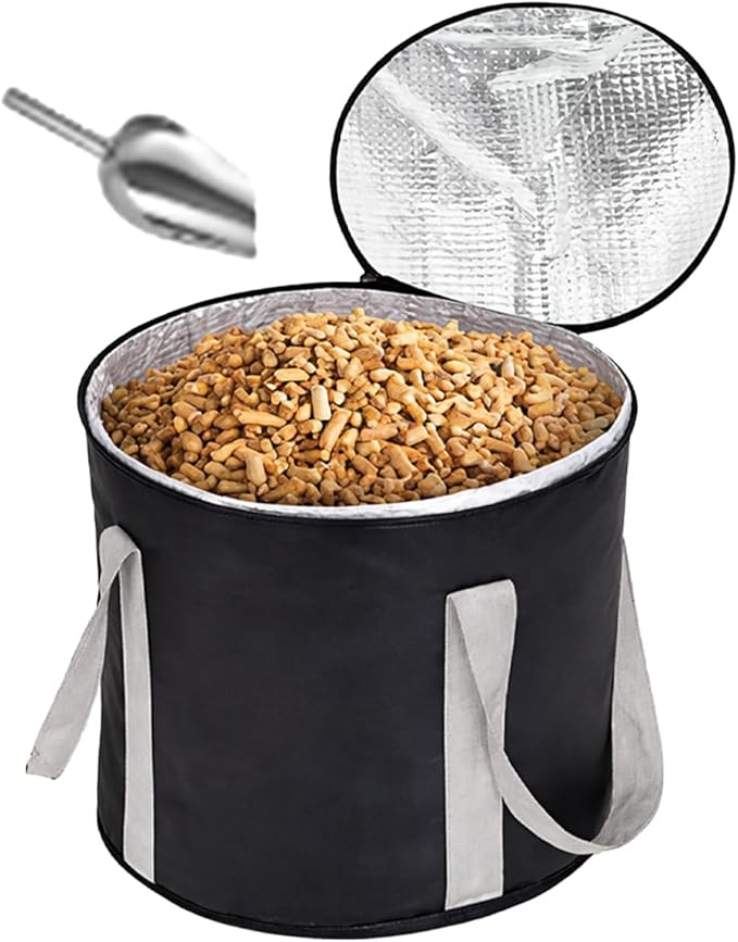 14 lb Wood Pellet Storage Bag, Waterproof Pellet Storage Container for Grill & Smoker, Keep Pellets Dry, Portable Outdoor BBQ Fuel Storage (1 PCS, 14 lbs)