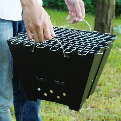 IRYZE Portable Charcoal Grill Square Folding Barbecue Grill Outdoor Compact Lightweight BBQ Grill Party Dinner Charcoal Grill BBQ Grill for Outdoor