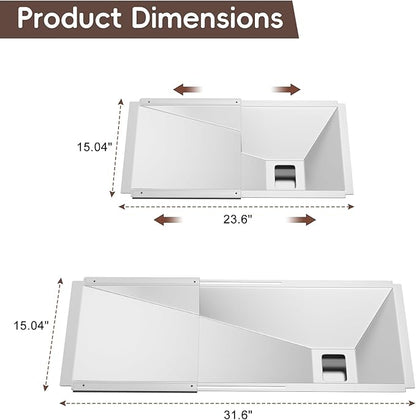Adjustable Grill Grease Tray with Catch Pan for Nexgrill Replacement Parts 4 Burner, Grill Drip Pan for 720-0830H 720-0882A Accessories Universal Drip Tray for 3/4/5 Burner Gas Grill Parts