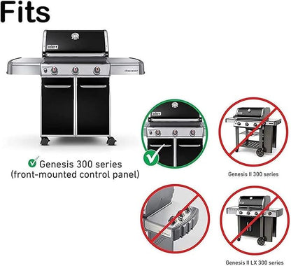 Genesis Grill Parts for Weber Genesis 300 Series with Front Control Knob, Genesis E320 E330 S310 S320 S330, 17.5" Porcelain Steel Flavorizer Bars and Heat Deflectors Replacement for Weber 7620 7621