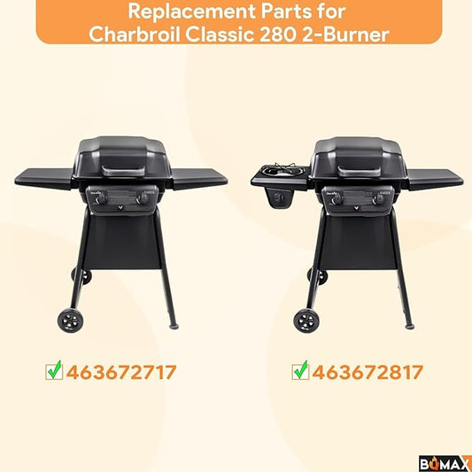 BQMAX Grill Parts for Charbroil Classic 280 2-Burner 463672717 463672817, Stainless Steel Heat Plate for Charbroil Classic Replacement Parts G320-0200-W1 G215-0203-W1