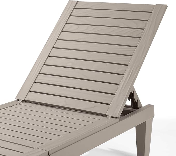 Nestl Sun Tanning Chair - Sand Beige Chaise Lounge Chair Outdoor, Lightweight Pool Lounge Chairs Set of 4, Adjustable 5-Position Reclining Lawn Chair, Waterproof Beach Outdoor Lounge Chairs