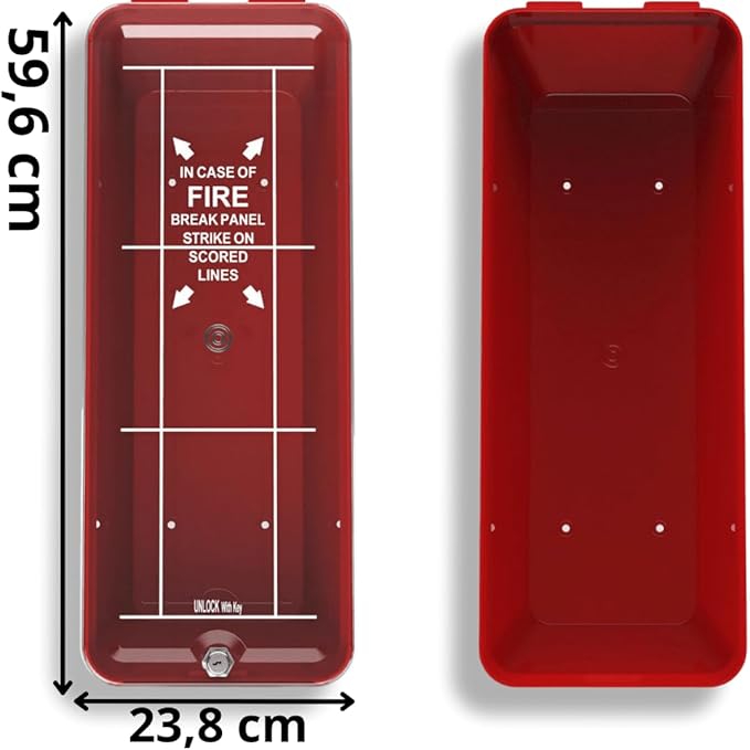ISOP PVC Fire Extinguisher Cabinet Large for 5 kg or 10 lb - Fire Extinguisher Storage Indoor / Outdoor - Wall Mounted Fire-rescue Extinguishers Box - ABC Extinguishers Mounting - Wall-Fixed Enclosure