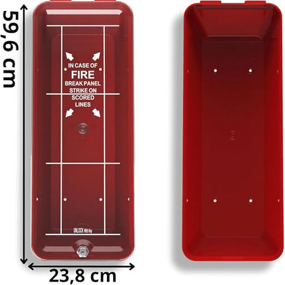 ISOP PVC Fire Extinguisher Cabinet Large for 5 kg or 10 lb - Fire Extinguisher Storage Indoor / Outdoor - Wall Mounted Fire-rescue Extinguishers Box - ABC Extinguishers Mounting - Wall-Fixed Enclosure