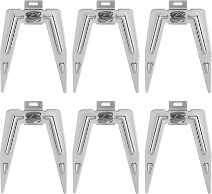 6 Sets of Silver Rotisserie Meat Forks, Grill Spit Rod Roast, Stainless Steel Chicken Grilling Fork, Air Fryer Fork Grill Spit for Home Kitchen Picnic BBQ Camping
