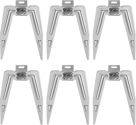 6 Sets of Silver Rotisserie Meat Forks, Grill Spit Rod Roast, Stainless Steel Chicken Grilling Fork, Air Fryer Fork Grill Spit for Home Kitchen Picnic BBQ Camping