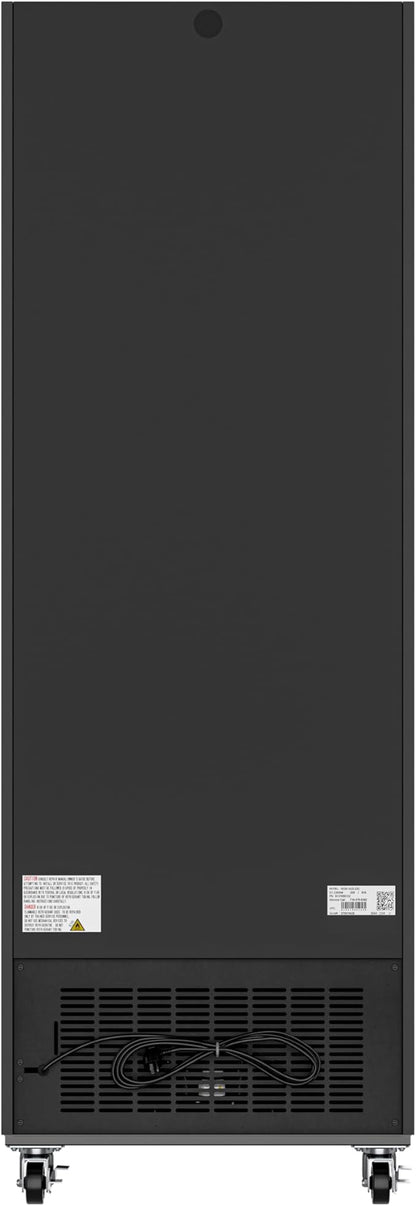 KoolMore MDR-1GD-23C Commercial Glass 1 Door Display Refrigerator Merchandiser - Upright Beverage Cooler with LED Lighting - 23 Cu. Ft., Black