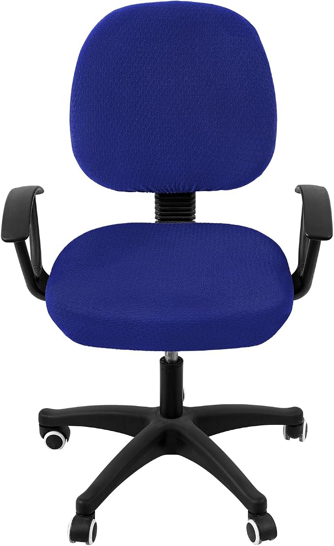 Smiry Office Computer Chair Covers for Desk Rotating Chair Protector | Stretch Jacquard Removable Washable Universal Slipcovers, Seat + Backrest Cover, Royal Blue
