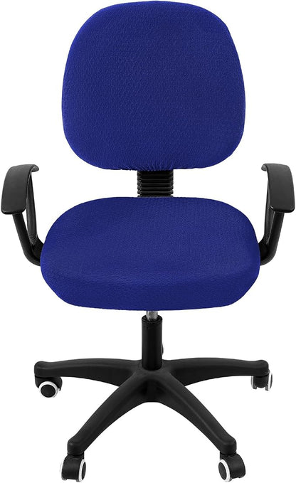 Smiry Office Computer Chair Covers for Desk Rotating Chair Protector | Stretch Jacquard Removable Washable Universal Slipcovers, Seat + Backrest Cover, Royal Blue