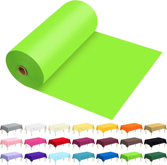 54 Inch X 300 Feet Plastic Table Cover Roll Premium Disposable Plastic Tablecloth for All Type/Shape Tables | Picnic, Party, Banquet, Birthdays, Weddings (Lime Green, 54 Inch X 300 Feet)