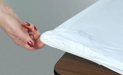 6' Rectangular Plastic Table Covers 30" x 72", Bundle of 10 (Black)
