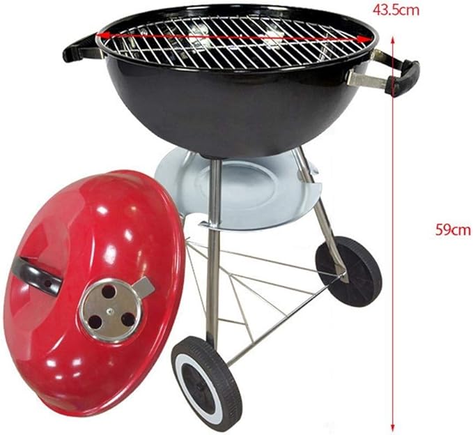 Portable Charcoal Grill for Camping BBQ Outdoor Barbecue Lightweight with Enamel Coating and Chrome-Plated Grill for Home Camping, A-1