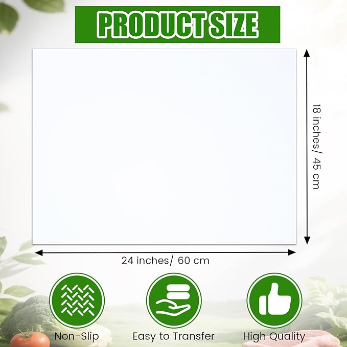 Patelai 50 Pcs Disposable Cutting Boards Sheets 24" x 18" Plastic Large Flexible Cutting Mat for Kitchen Chicken Meat Fish Vegetables Cooking Traveling Camping Crafts Art Project