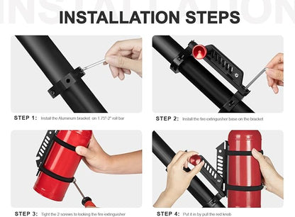 ZIDIYORUO 2PCS UTV Fire Extinguisher Mount Kits, Quick Release Roll Bar Fire Extinguisher Holder Fit for 1.75"-2" Roll Cage, Compatible with Polaris RZR/ Maverick Can Am X3/Kawasaki/Talon Pioneer