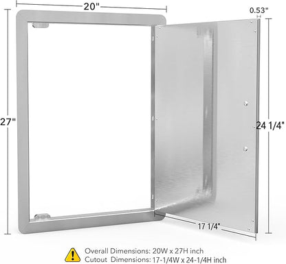 Stanbroil Stainless Steel Single Vertical Access Door, 17 1/4-Inch by 24 1/4-Inch