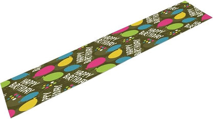 Happy Birthday Table Runner Cover for Tabletop Console Reusable Colorful Party Supplies Home Decorat for Home Birthday Table Runner Decorations for Holiday Party 13x108in