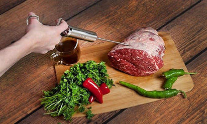 Heavy Duty Meat Injector 304 Stainless Steel - Seasoning Injector - Marinade Injector Syringe Includes 3 Needles - 2 oz Barrel - Dishwasher Safe [New and Improved 2025]