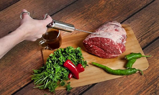 Heavy Duty Meat Injector 304 Stainless Steel - Seasoning Injector - Marinade Injector Syringe Includes 3 Needles - 2 oz Barrel - Dishwasher Safe [New and Improved 2025]