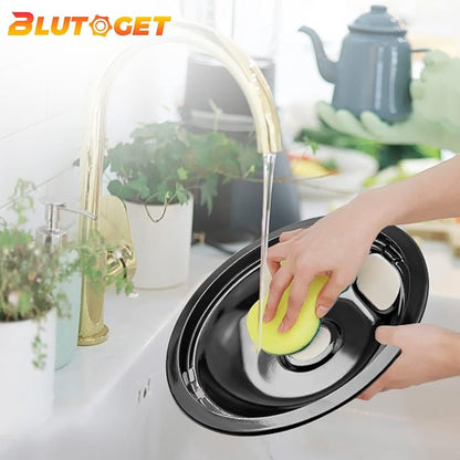 W10290350 W10290353 Porcelain Burner Drip Pan Bowls by Blutoget - Fit for Whirlpool Electric Range Stove Pans- 2 Pack 8-Inch and 2 Pack 6-Inch Pans(Black Porcelain),W10288051 Electric Stove Drip Pans