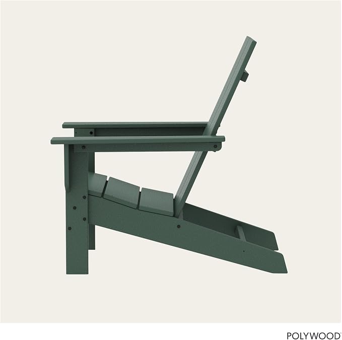 POLYWOOD Contemporary Modern Oversized Adirondack Chair in Green