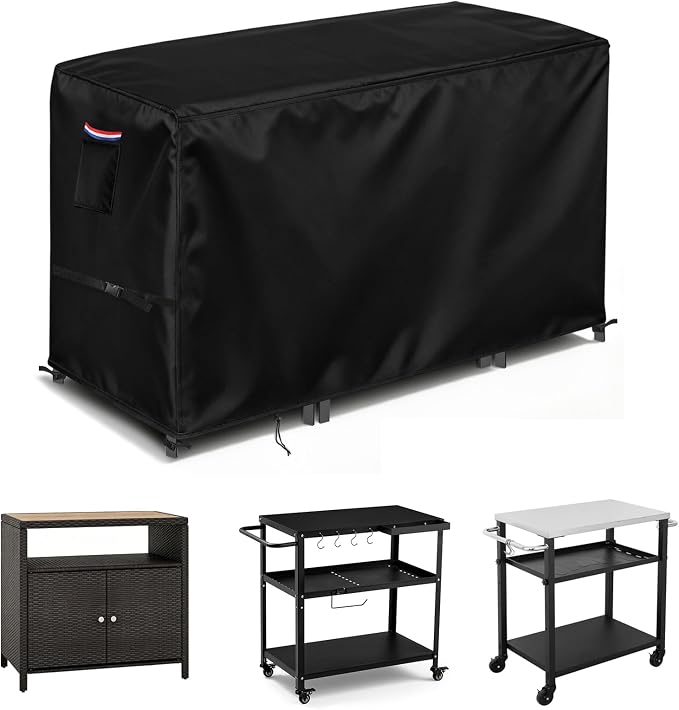TheElves Table Cover 36"x21"x34" for GVGBUK Feasto Grill Cart, Tangkula Bar | Waterproof Dustproof Weather Protection Outdoor Table Cover for Prep Table, Side Table, Grill Cart, Bar Cabinet, Dining Table