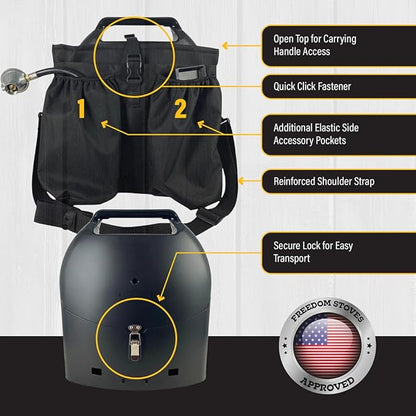 Freedom Stoves Lightweight Portable Gas Grill & Griddle Combo, 9,200 BTU, includes Carrying Tote