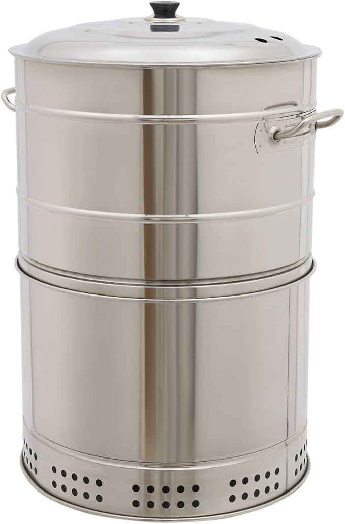 Portable Stainless Steel Charcoal Grill 50 Skewers, 500°C/932F°Smokeless Barrel BBQ Grill, Outdoor Barbecue Grill, Camping Grill, Large Capacity for Camping, Picnic, and Backyard Barbecue