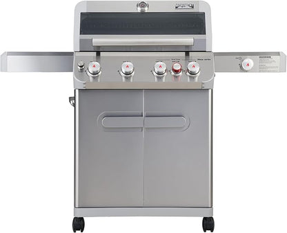 Monument Grills Mesa Series, 4+1 Outdoor Barbecue Stainless Steel Propane Gas Grill, 4 Burners & 1 Side Burner 62,000 BTU Patio Garden Barbecue Grill with Knob Controls, Mesa415BZ