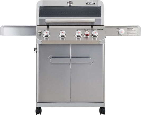 Monument Grills Mesa Series, 4+1 Outdoor Barbecue Stainless Steel Propane Gas Grill, 4 Burners & 1 Side Burner 62,000 BTU Patio Garden Barbecue Grill with Knob Controls, Mesa415BZ