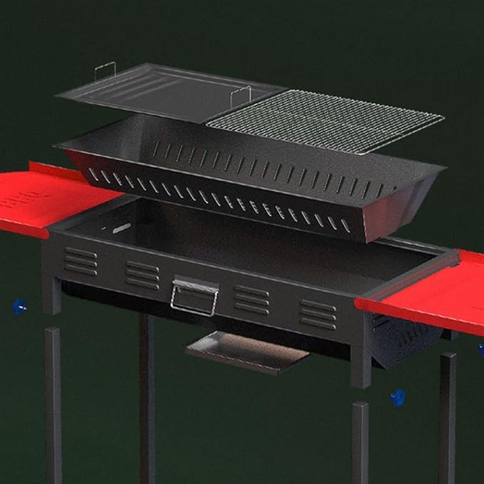 Portable Charcoal Grill for Camping BBQ Grills Outdoor Barbecue Grill Folding Stove with Sturdy Tripod, Lightweight and Easy Carry,120 * 31 * 65Cm-D