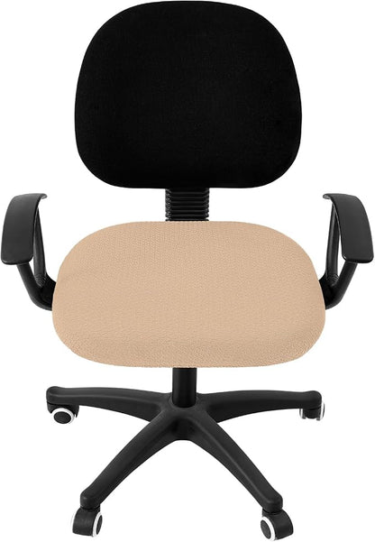 Smiry Office Computer Chair Seat Covers for Desk, Anti-dust Protector | Stretch Jacquard Removable Washable Desk Chair Seat Cushion Protectors, Khaki