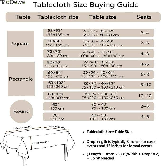 TruDelve Cloth Tablecloth 60 x 84 Inch Rectangle Table Cloths for Rectangle Tables Rustic Oblong Washable Tablecloths(Linen,84"x60",Rectangular)